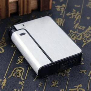 Caixa de cigarro automático de metal caixas de cigarro 10pcs capacidade de cigarro pode montar mais leve ferramenta gadget men agradável presente dropshipping - Imagem 5