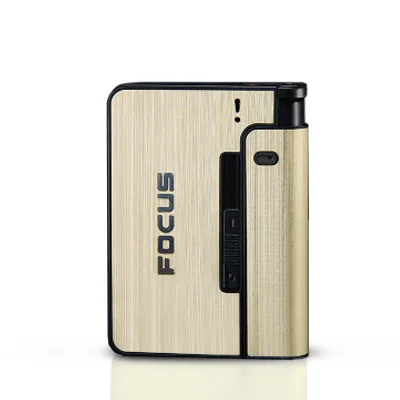 Caixa de cigarro automático de metal caixas de cigarro 10pcs capacidade de cigarro pode montar mais leve ferramenta gadget men agradável presente dropshipping