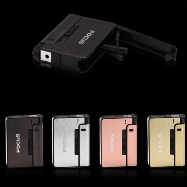 Caixa de cigarro automático de metal caixas de cigarro 10pcs capacidade de cigarro pode montar mais leve ferramenta gadget men agradável presente dropshipping