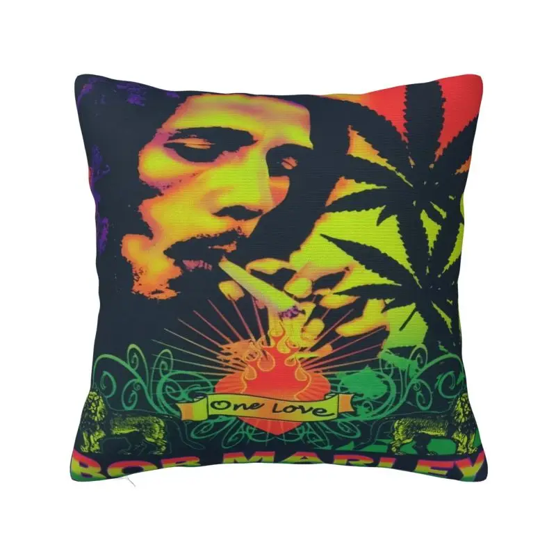Custom Jamaica Reggae Rock Bob Marley Pillow Bedroom Decoration Modern Outdoor Cushions Square Pillowcase - Imagem 13