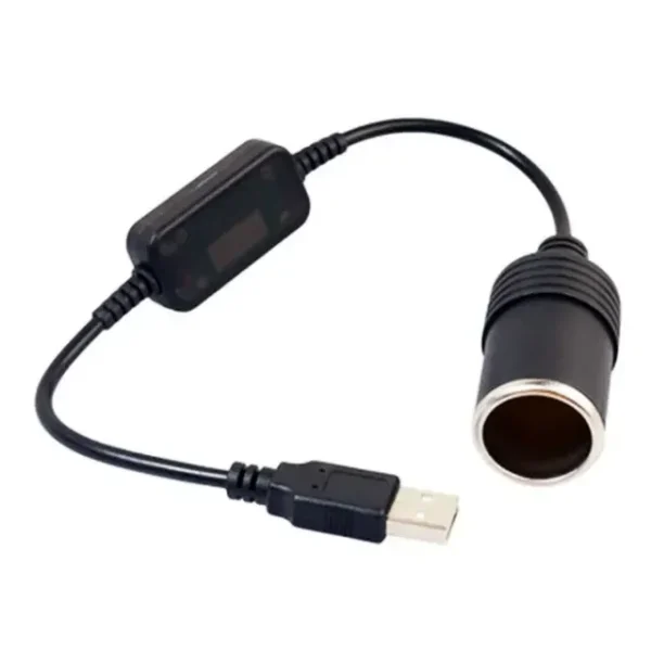 Adaptador de isqueiro, macho para fêmea soquete, acessórios eletrônicos do carro, conversor, 5V, 2A, USB para 12V, 1PC