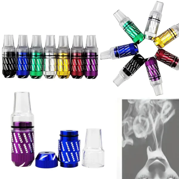 1/2/3/5Pcs/Lot Aluminum Alloy Nipple Tobacco Smoking Accessories with Acrylic Mouthpiece，Party Pipe Mixed Color