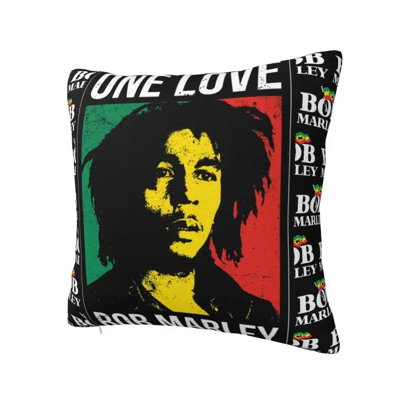 Custom Jamaica Reggae Rock Bob Marley Pillow Bedroom Decoration Modern Outdoor Cushions Square Pillowcase - Imagem 2