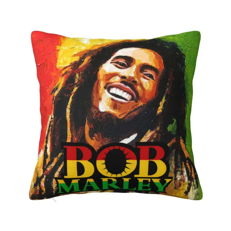 Custom Jamaica Reggae Rock Bob Marley Pillow Bedroom Decoration Modern Outdoor Cushions Square Pillowcase - Imagem 7