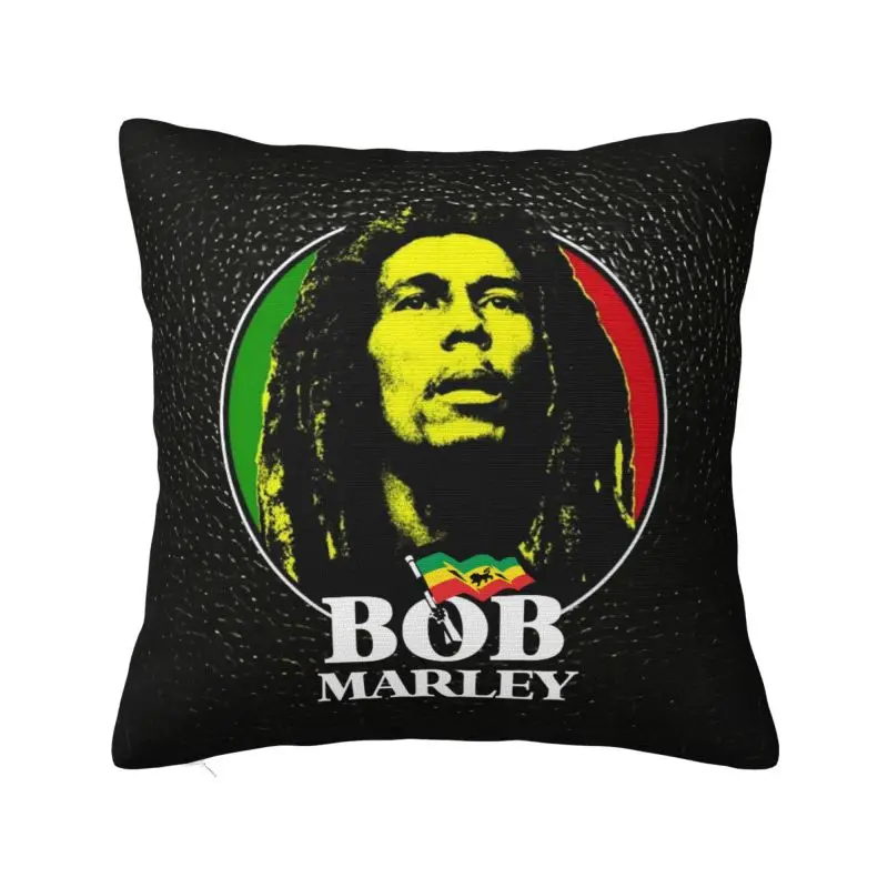 Custom Jamaica Reggae Rock Bob Marley Pillow Bedroom Decoration Modern Outdoor Cushions Square Pillowcase - Imagem 15
