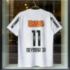 Camisa de Futebol Retro Santossi 11-12 em Algodão Puro, Estilo Little Neymar, para Adultos, Masculina e Feminina, Manga Curta Grande