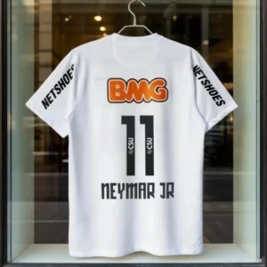 Camisa de Futebol Retro Santossi 11-12 em Algodão Puro, Estilo Little Neymar, para Adultos, Masculina e Feminina, Manga Curta Grande - Imagem 1