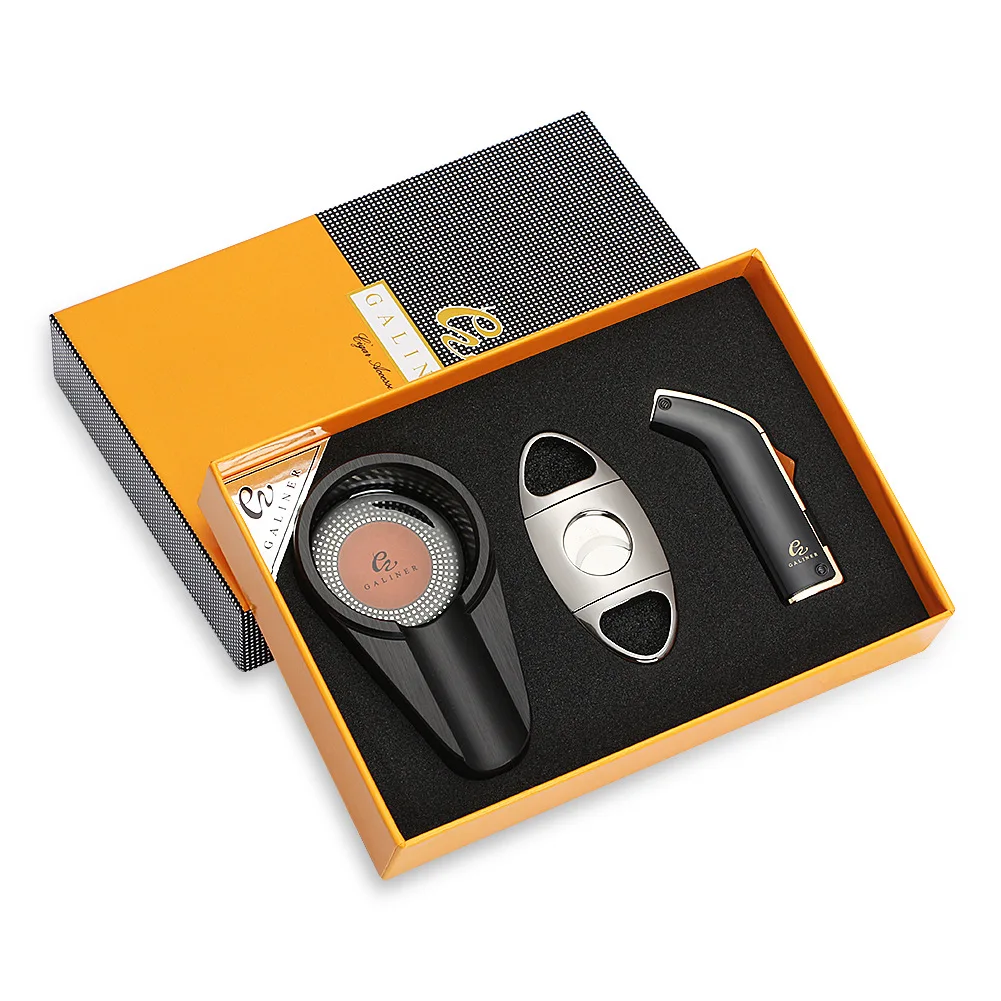 Puro Travel Ashtray Home Torch Jet Flame Cigar Lighter Smoking Accessories Tobacco Cigar Cutter Charuto Gadgets - Imagem 5
