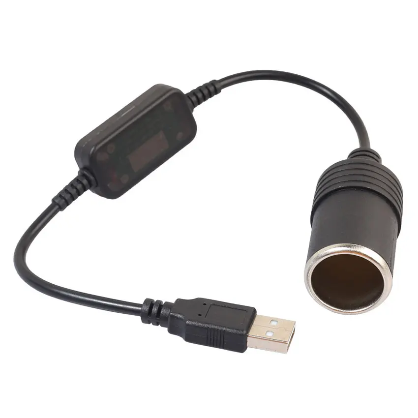 1PCS Adaptador de isqueiro, macho para fêmea soquete, acessórios eletrônicos do carro, conversor, 5V, 2A, USB para 12V, 1PC - Imagem 1