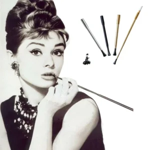 Hepburn Same Paragraph Cigarette Holder Retro Filter Smoking Pipes Telescopic Long Rod Photo Performance Prop Mouthpiece cigaret - Imagem 2