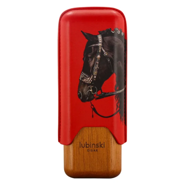 LUBINSKI Genuine Leather Cigar Case Travel 2026 Horse Pattern Storage Bag Cigarro Case For Cigars