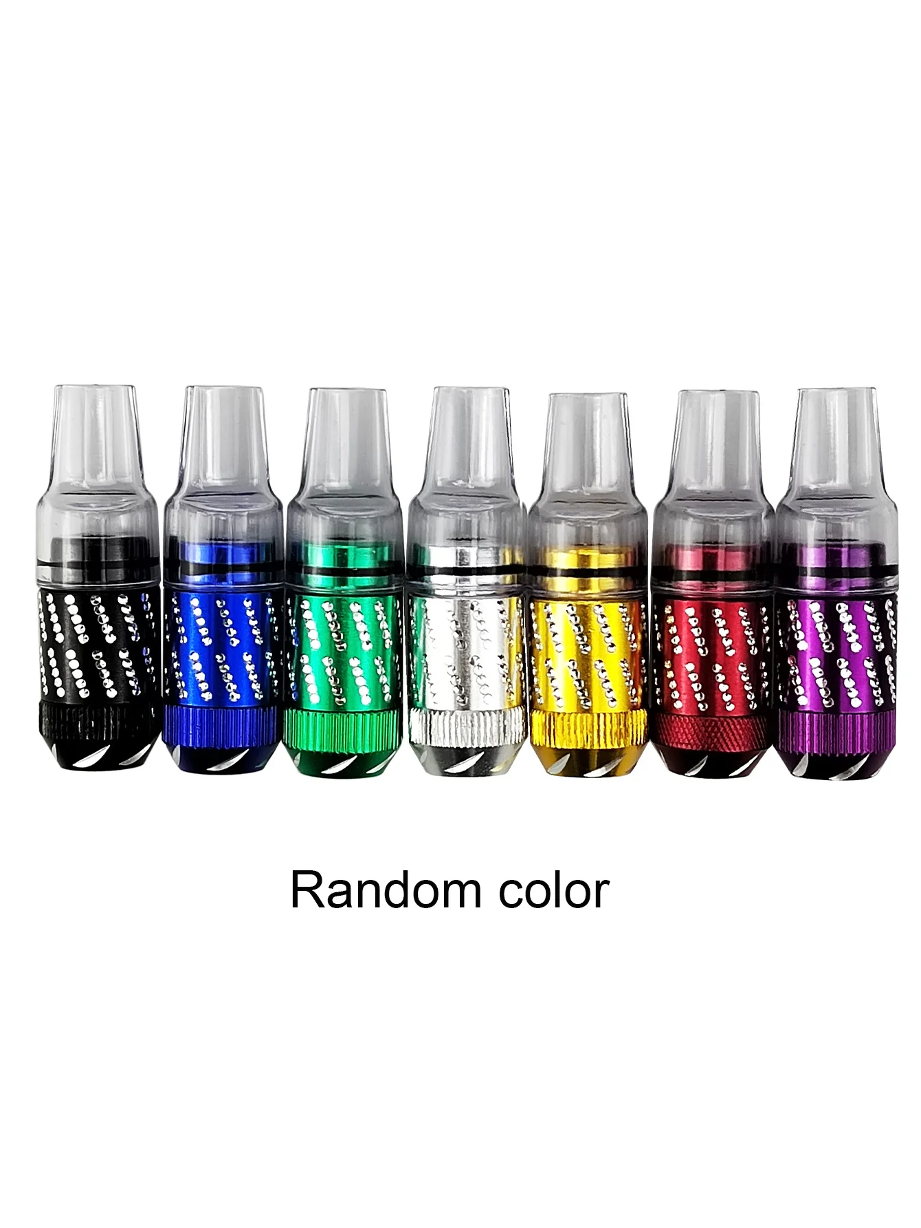 1/2/3/5Pcs/Lot Aluminum Alloy Nipple Tobacco Smoking Accessories with Acrylic Mouthpiece，Party Pipe Mixed Color - Imagem 2
