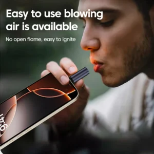 Tipo-c isqueiro móvel ventilador de ar isqueiro de segurança ao ar livre portátil mini artefato de iluminação de cigarro - Imagem 2