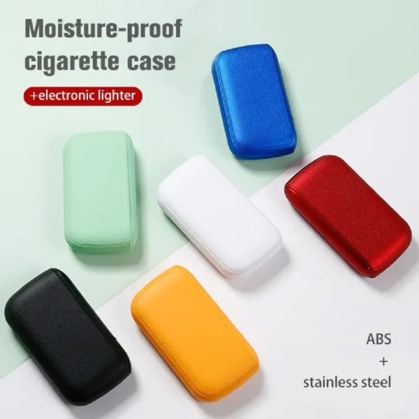 Novo Estojo de Cigarros em Couro Sintético com Isqueiro Eletrônico USB de Tungstênio, Estojo de Cigarros, Presente Exquisito para Homens, Ferramenta para Cigarros