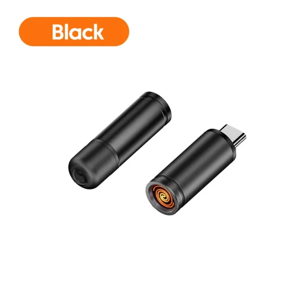 Tipo-c isqueiro móvel ventilador de ar isqueiro de segurança ao ar livre portátil mini artefato de iluminação de cigarro