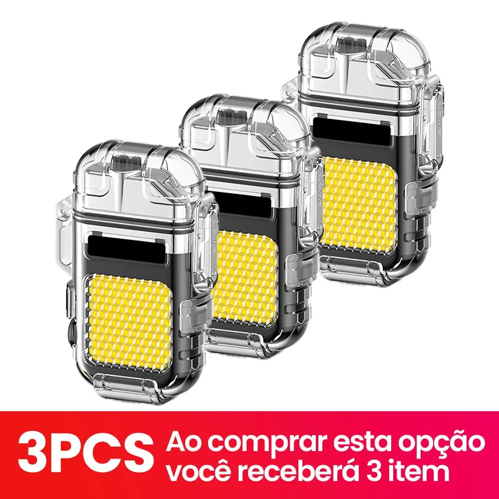 Isqueiro Elétrico Recarregável via USB Portátil com Luz LED, Ideal para Viagens, Acampamentos e Situações de Emergência - Imagem 10