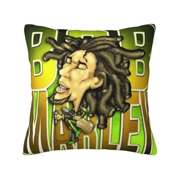 Custom Jamaica Reggae Rock Bob Marley Pillow Bedroom Decoration Modern Outdoor Cushions Square Pillowcase