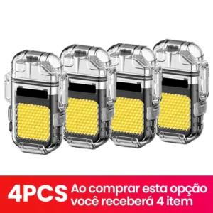 Isqueiro Elétrico Recarregável USB Portátil com Luz LED para Viagem, Acampamento e Emergência - Imagem 7
