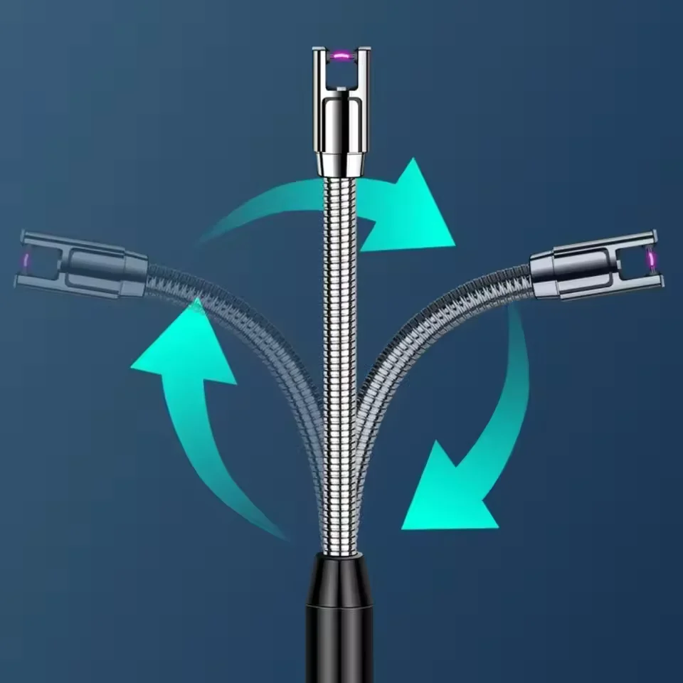 Isqueiro Elétrico Criativo com Ignição por Pulso Eletrônico, Recarregável, à Prova de Vento, de Longo Alcance, para Uso Doméstico, Cozinha e Exterior - Imagem 4
