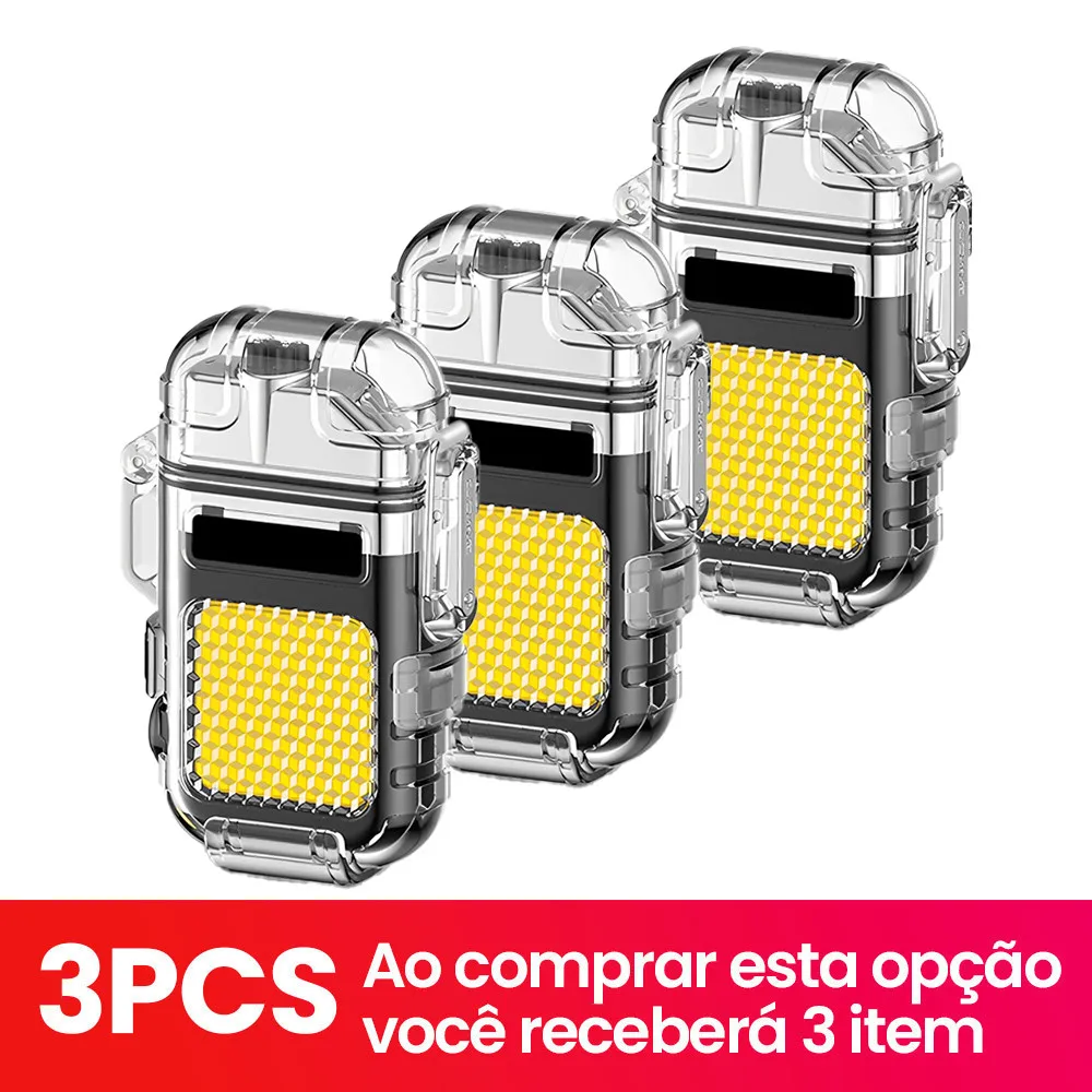 Isqueiro Elétrico Recarregável USB Portátil com Luz LED para Viagem, Acampamento e Emergência - Imagem 10