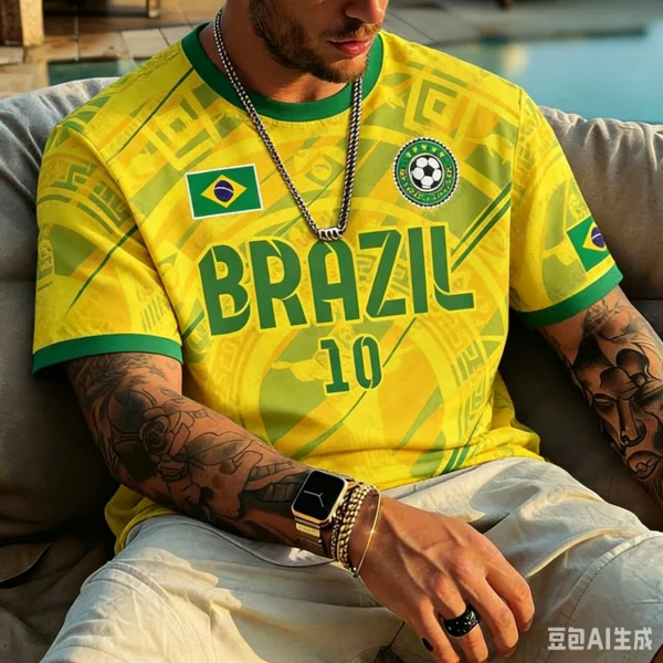 Nova Camisa de Futebol Clássica Brasil 2026 Masculina Amarela e Verde com Design de Secagem Rápida para Entusiastas de Futebol