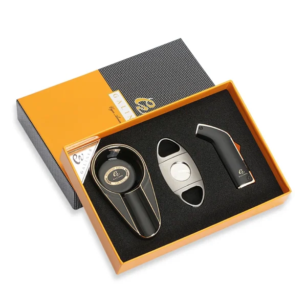 Puro Travel Ashtray Home Torch Jet Flame Cigar Lighter Smoking Accessories Tobacco Cigar Cutter Charuto Gadgets