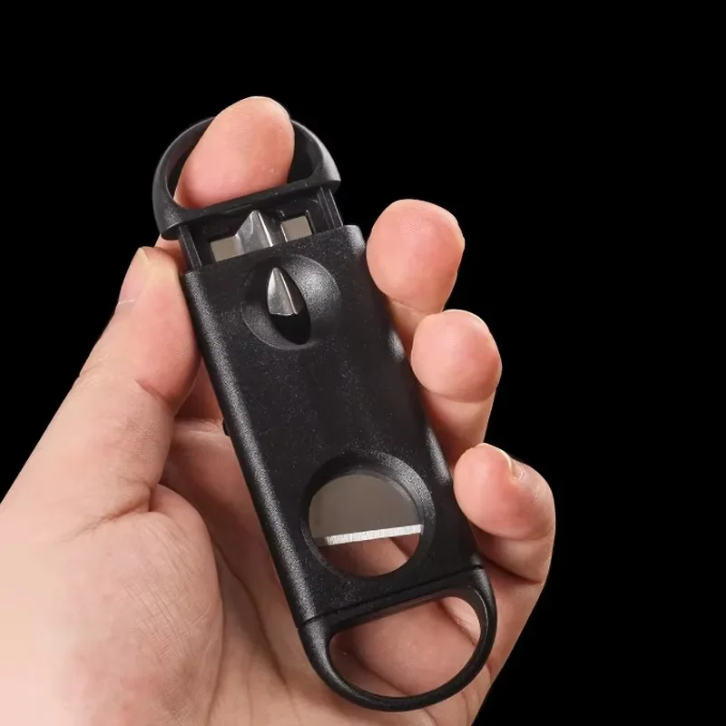 Portable Stainless Steel Cigar Cutter V Shape Blade Cigarro Knife Hole Opener Cigarrera Cutting Tool Dual Use Accessories - Imagem 6