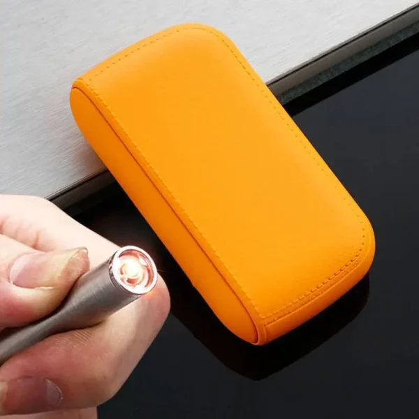 Novo Estojo de Cigarros em Couro Sintético com Isqueiro Eletrônico USB de Tungstênio, Estojo de Cigarros, Presente Exquisito para Homens, Ferramenta para Cigarros