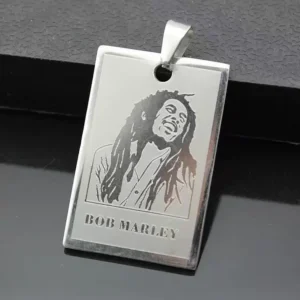 Hip-Hop Reggae Bob Marley Pendant Necklace Stainless Steel Chain Jewelry for Men Women Party Gift - Imagem 3