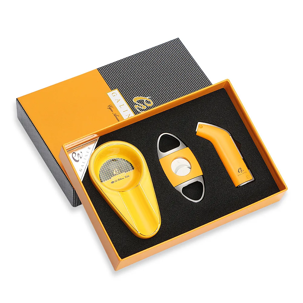 Puro Travel Ashtray Home Torch Jet Flame Cigar Lighter Smoking Accessories Tobacco Cigar Cutter Charuto Gadgets - Imagem 8
