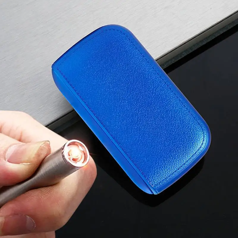 Novo Estojo de Cigarros em Couro Sintético com Isqueiro Eletrônico USB de Tungstênio, Estojo de Cigarros, Presente Exquisito para Homens, Ferramenta para Cigarros - Imagem 9
