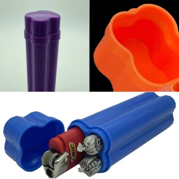 Kit de caixa de cigarro flip-top de uma peça com dois furos, incluindo isqueiro para fácil armazenamento e transportar em torno de acessórios para fumar