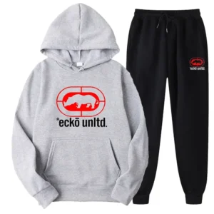 Ecko Unltd. Conjunto de duas peças com capuz e corredores com logotipo de rinoceronte Urban Street Fashion Casual Athletic Wear - Imagem 8