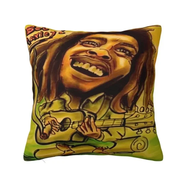 Custom Jamaica Reggae Rock Bob Marley Pillow Bedroom Decoration Modern Outdoor Cushions Square Pillowcase