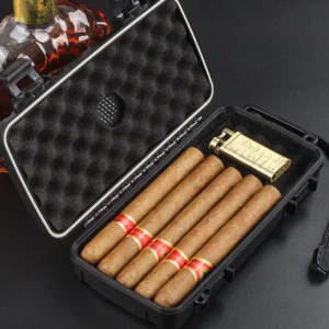 DEJAYA ABS Cigar Humidor Box Waterproof Cigarettes Case Portable 5PCS Cigarro Avaliable Storage Smoking Accesoires - Imagem 2