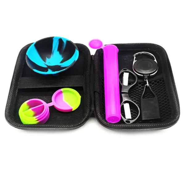 1 conjunto de recipientes de silicone antiaderentes, frascos, tesoura, tigela de silicone, caixa de armazenamento para presente, fumar, acessórios domésticos para casa