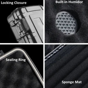 DEJAYA ABS Cigar Humidor Box Waterproof Cigarettes Case Portable 5PCS Cigarro Avaliable Storage Smoking Accesoires - Imagem 3
