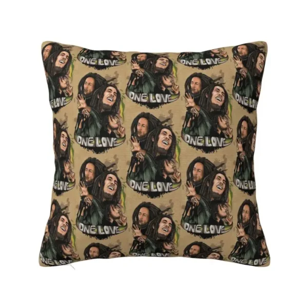 Custom Jamaica Reggae Rock Bob Marley Pillow Bedroom Decoration Modern Outdoor Cushions Square Pillowcase