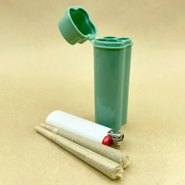 Kit de caixa de cigarro flip-top de uma peça com dois furos, incluindo isqueiro para fácil armazenamento e transportar em torno de acessórios para fumar