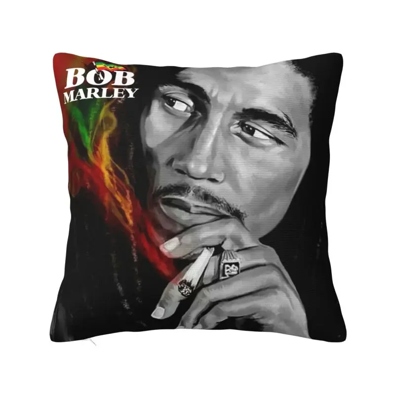 Custom Jamaica Reggae Rock Bob Marley Pillow Bedroom Decoration Modern Outdoor Cushions Square Pillowcase - Imagem 8