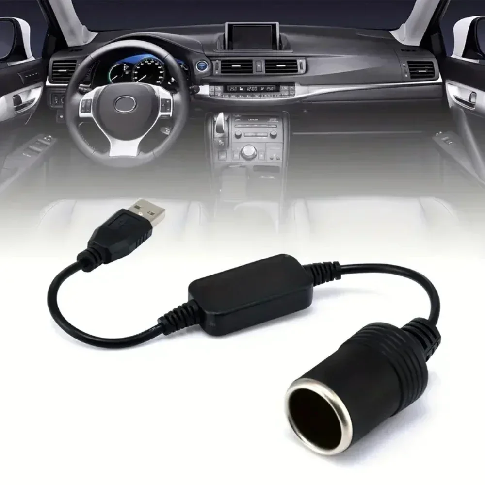 Adaptador de isqueiro, macho para fêmea soquete, acessórios eletrônicos do carro, conversor, 5V, 2A, USB para 12V, 1PC - Imagem 1