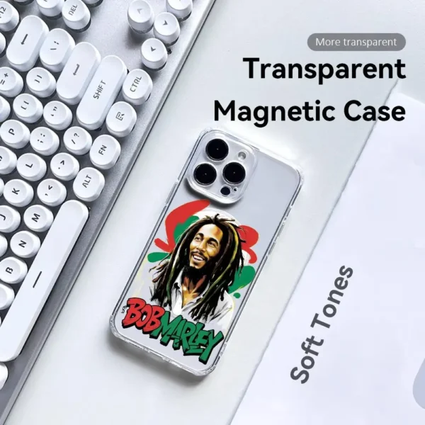 Jamaica Bob M-Marley Lion Phone Case For iPhone 17 16 15 14 13 12 Pro Max Plus Magnetic Clear Case Slim Wireless Charging