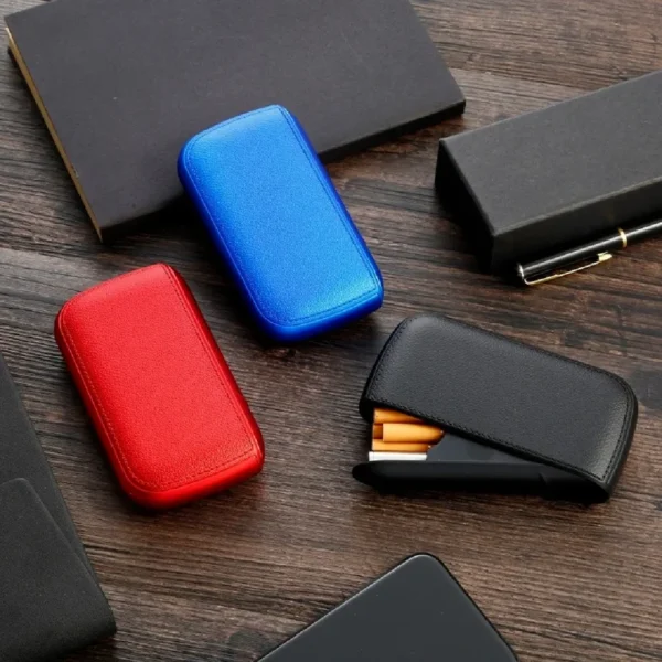 Novo Estojo de Cigarros em Couro Sintético com Isqueiro Eletrônico USB de Tungstênio, Estojo de Cigarros, Presente Exquisito para Homens, Ferramenta para Cigarros
