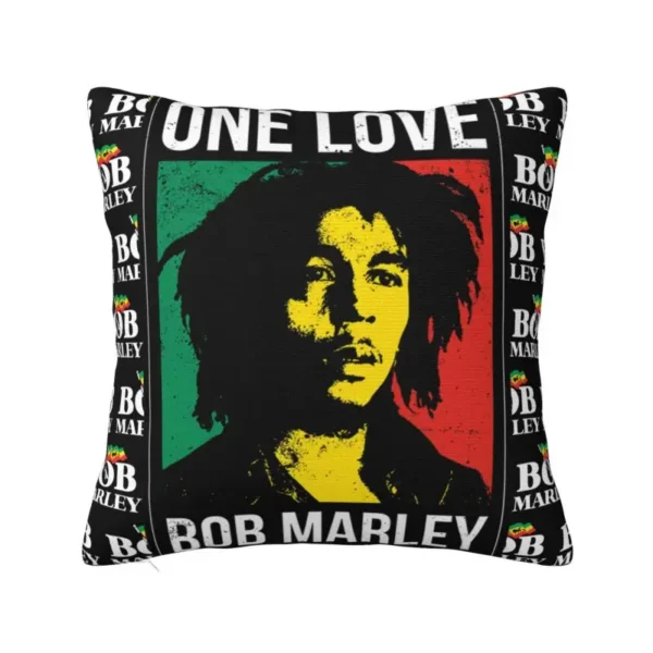 Custom Jamaica Reggae Rock Bob Marley Pillow Bedroom Decoration Modern Outdoor Cushions Square Pillowcase