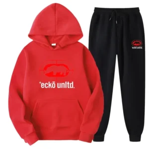 Ecko Unltd. Conjunto de duas peças com capuz e corredores com logotipo de rinoceronte Urban Street Fashion Casual Athletic Wear - Imagem 4