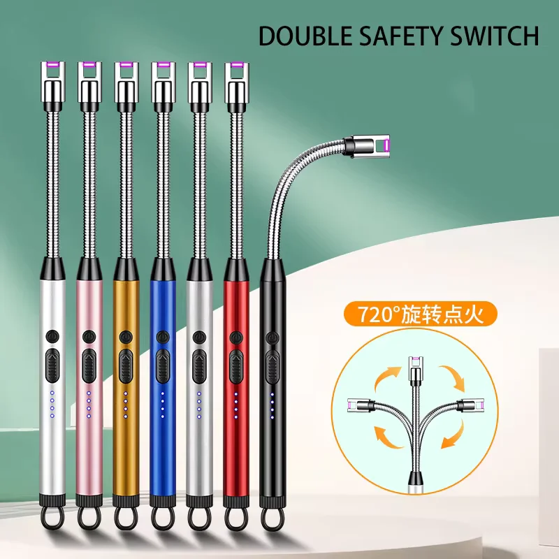 Isqueiro Elétrico Criativo com Ignição por Pulso Eletrônico, Recarregável, à Prova de Vento, de Longo Alcance, para Uso Doméstico, Cozinha e Exterior - Imagem 2