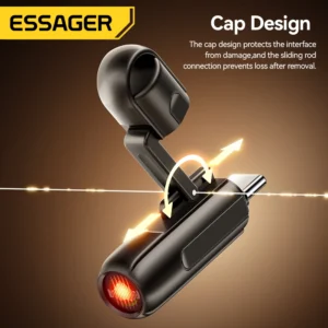 Isqueiro Mini Portátil 2 em 1 Tipo-C Essager com Função de Sopro de Ar Adaptador USB-C para Segurança ao Ar Livre - Imagem 6