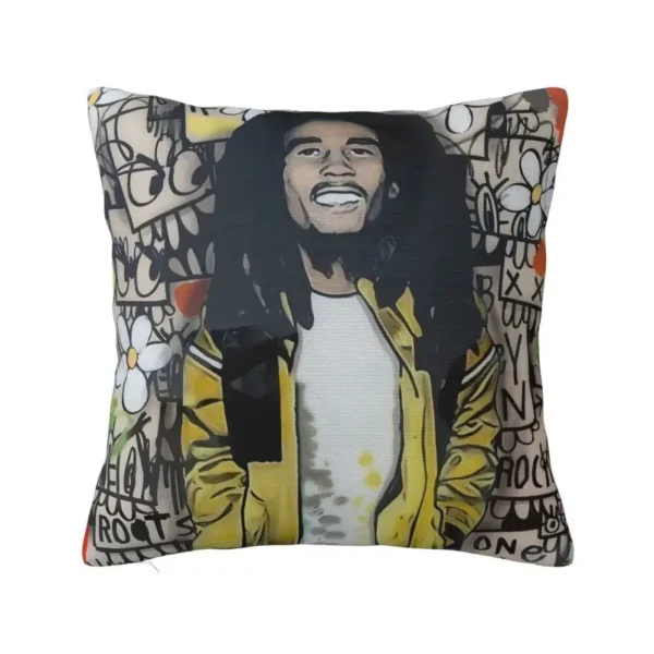 Custom Jamaica Reggae Rock Bob Marley Pillow Bedroom Decoration Modern Outdoor Cushions Square Pillowcase