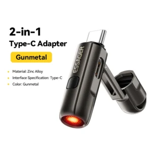 Isqueiro Mini Portátil 2 em 1 Tipo-C Essager com Função de Sopro de Ar Adaptador USB-C para Segurança ao Ar Livre - Imagem 8